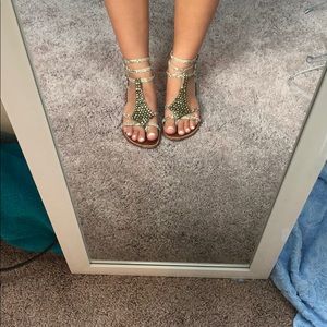 Samuel snake pattern gladiator sandals